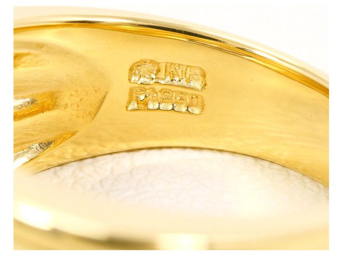 Autre Marque 18K Gelbgold- und Platin-Ring mit Diamant Golden - Ansicht 6