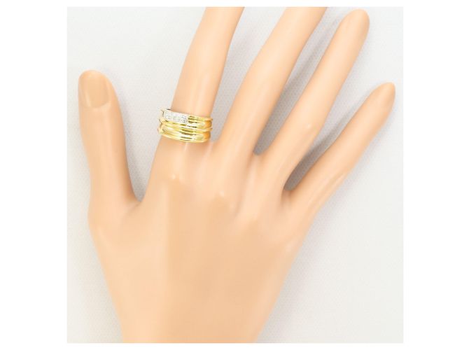 Autre Marque 18K Gelbgold- und Platin-Ring mit Diamant Golden - Ansicht 7