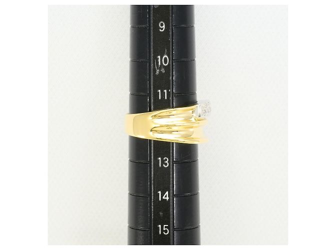 Autre Marque 18K Gelbgold- und Platin-Ring mit Diamant Golden - Ansicht 8