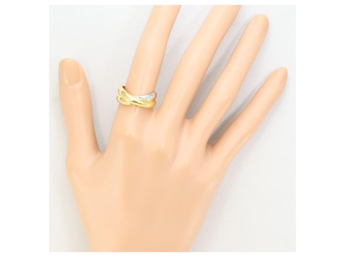 Autre Marque 18K Gelbgold- und Platin-Ring mit Diamant Golden - Ansicht 6