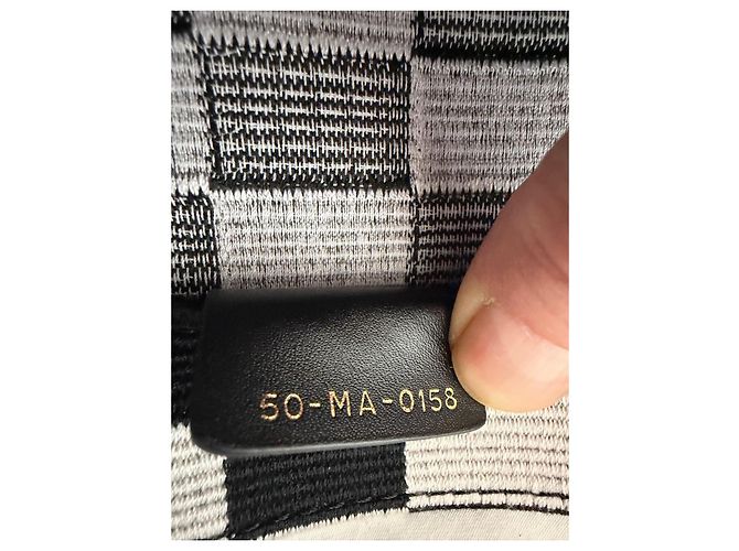 Dior Caro Grande Borsa Tote Jacquard Dior Oblique Nero Bianco - vista 7
