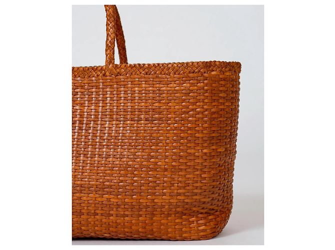 Autre Marque Dragon Diffusion Borsa Tote in Pelle Intrecciata Marrone - vista 3