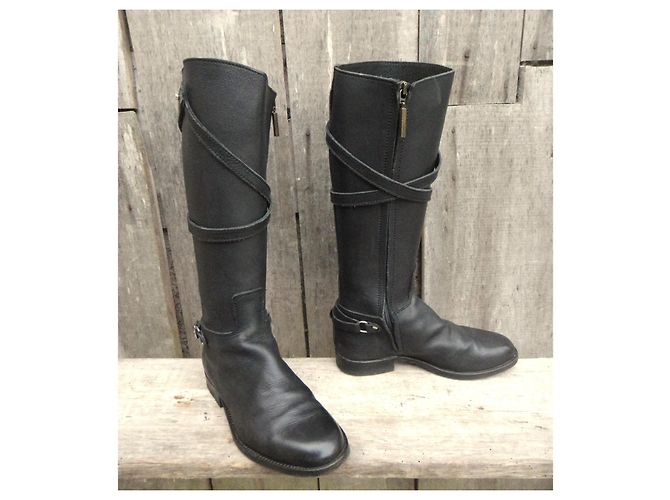 La Botte Gardiane Botas altas de cuero negro - vista 4