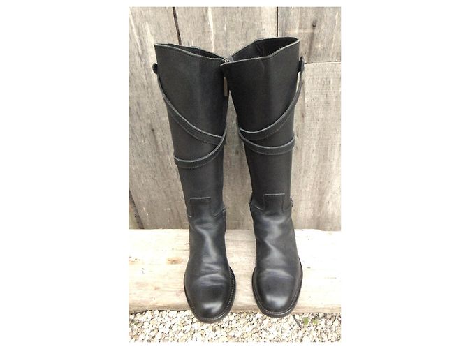 La Botte Gardiane Botas altas de cuero negro - vista 5
