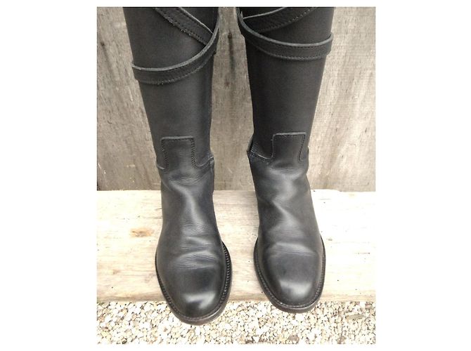 La Botte Gardiane Botas altas de cuero negro - vista 6