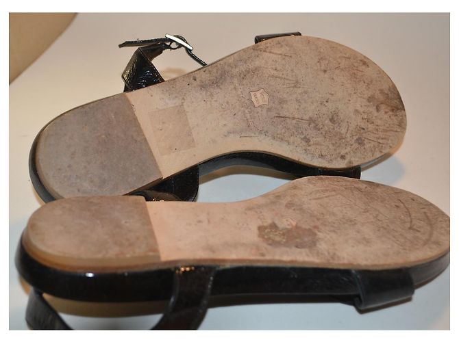 Sonia Rykiel Sandali flat neri in camoscio con fiore Nero - vista 3