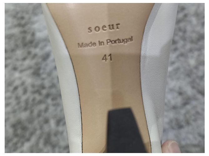 Soeur Thea Cream Lambskin Leather Pumps - view 9