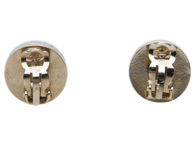 Orecchini a clip Chanel Logo Gripoix Argento Blu - vista 3