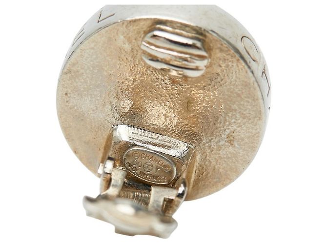 Orecchini a clip Chanel Logo Gripoix Argento Blu - vista 4