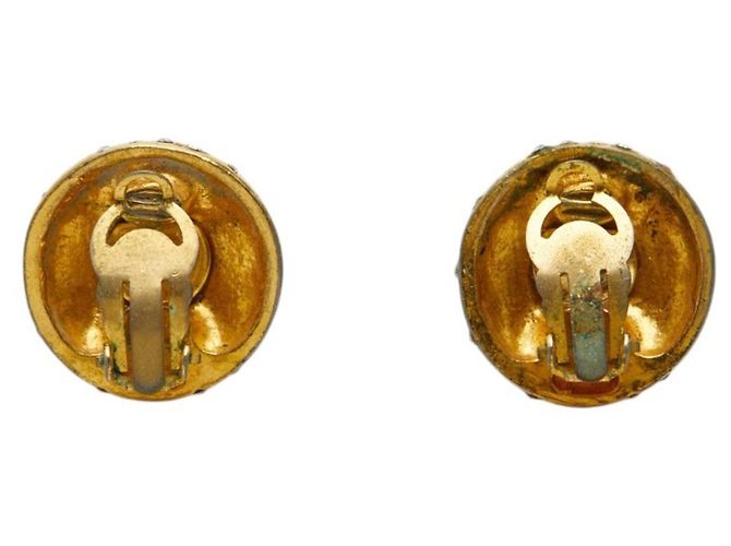 Orecchini a clip Chanel Gold Plated Rhinestone D'oro - vista 3