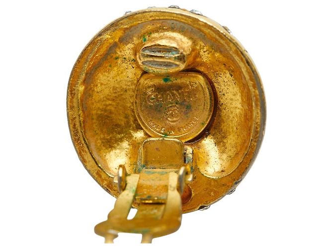 Orecchini a clip Chanel Gold Plated Rhinestone D'oro - vista 4