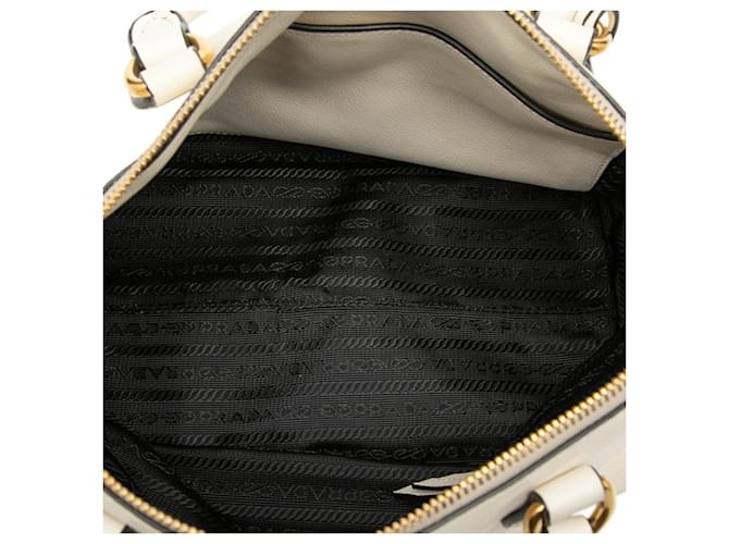 Borsa con placca logo Triangle Prada Bianco - vista 4