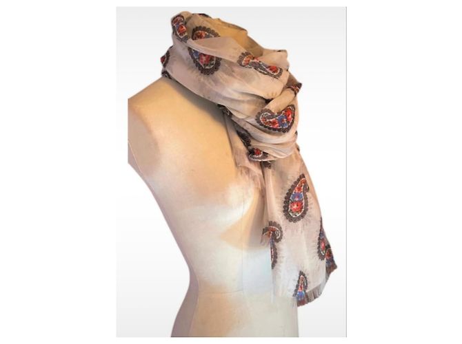 Autre Marque Sciarpa Franco Ferrari in misto seta Multicolore Beige - vista 2