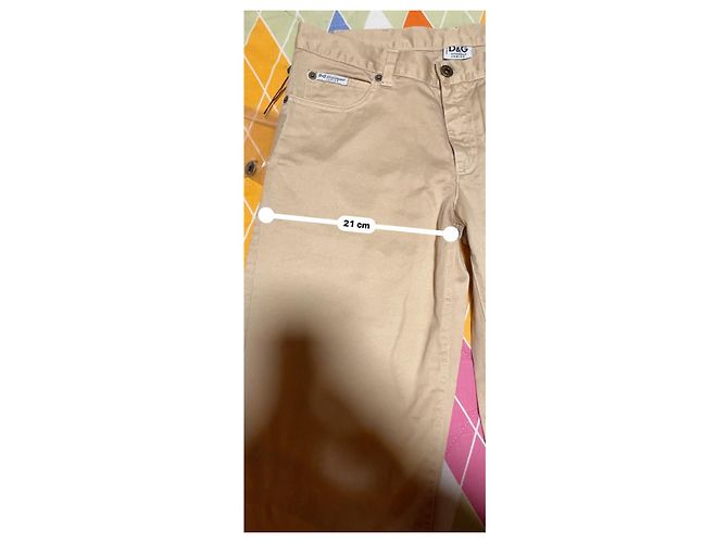 Pantalon en coton beige Dolce & Gabbana Junior - vue 11