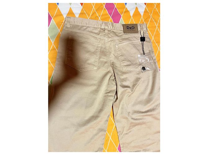 Pantalon en coton beige Dolce & Gabbana Junior - vue 7