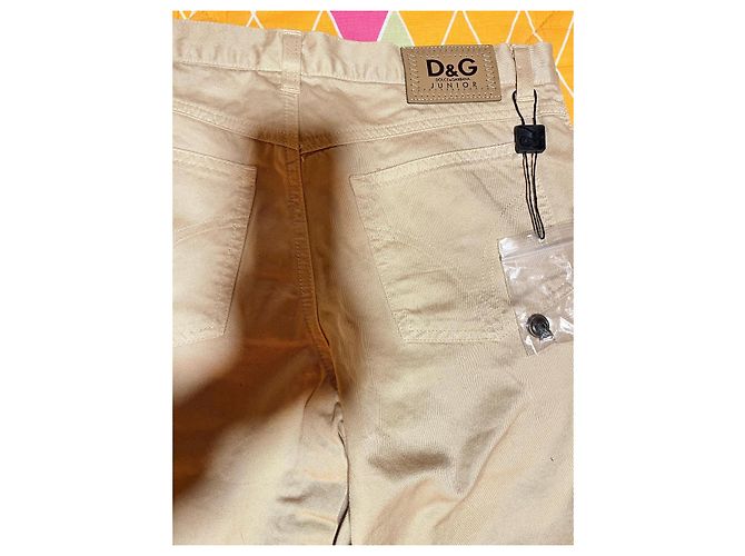 Pantalon en coton beige Dolce & Gabbana Junior - vue 8