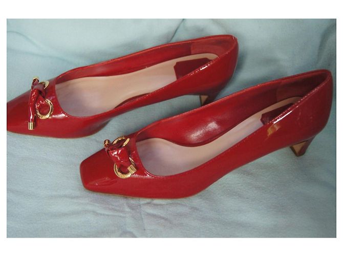 Décolleté Christian Dior in vernice rossa Rosso - vista 3