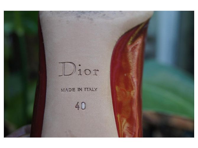Décolleté Christian Dior in vernice rossa Rosso - vista 6