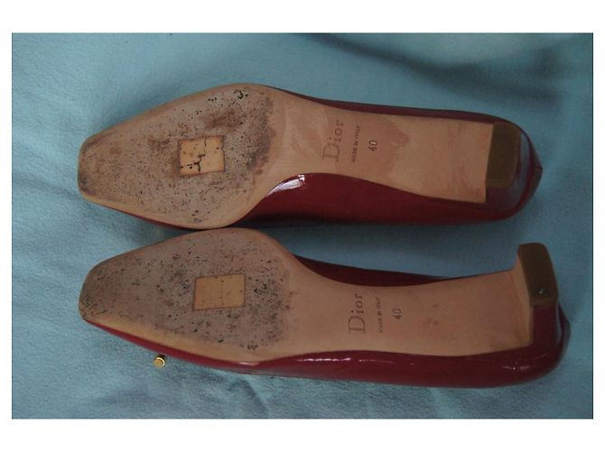 Décolleté Christian Dior in vernice rossa Rosso - vista 9