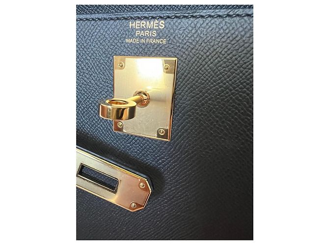 Hermès Kelly 32 Sellier Nero Pelle Togo - vista 3