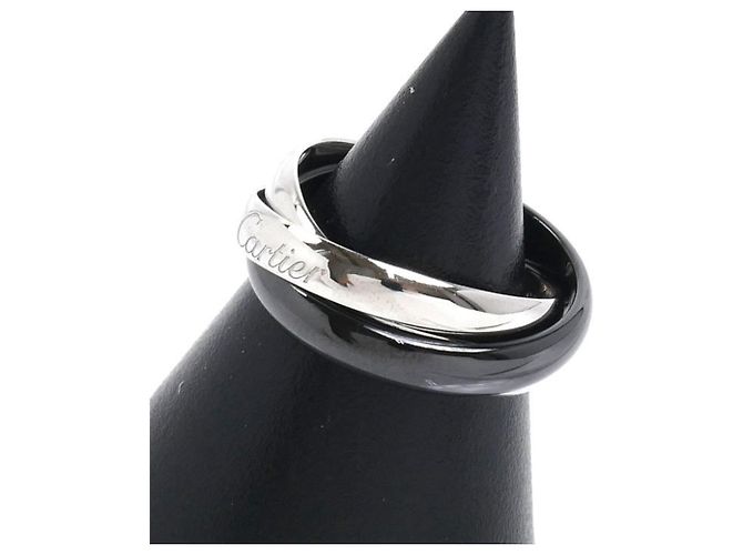 Anello Cartier in oro bianco 18K e ceramica - vista 2