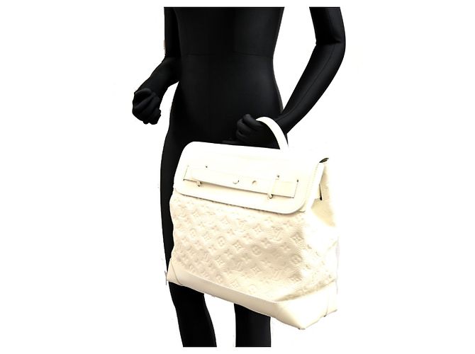 Borsa a Spalla Louis Vuitton Steamer PM Bianco - vista 9