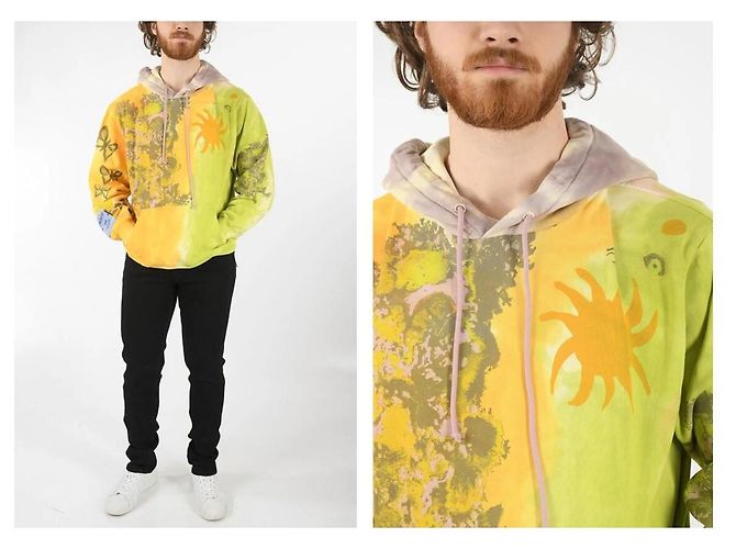 McQ Alexander McQueen Grow Up Tie-Dye Hoodie Pink Grün Grau Gelb - Ansicht 2