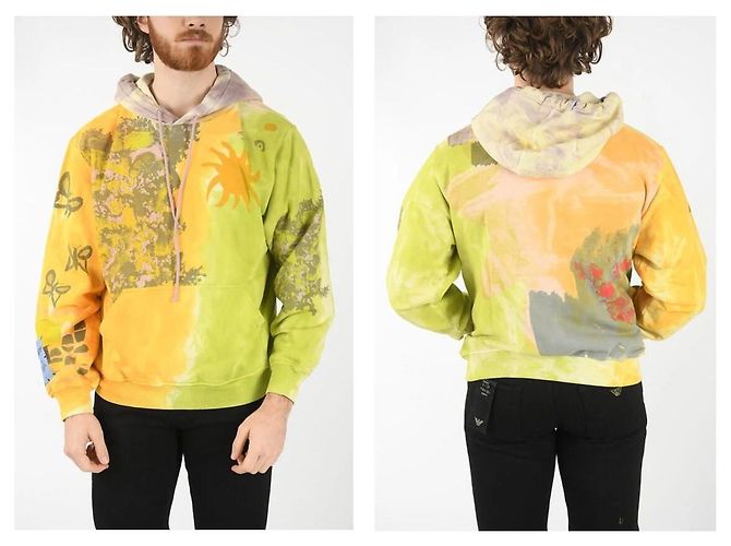 McQ Alexander McQueen Grow Up Tie-Dye Hoodie Pink Grün Grau Gelb - Ansicht 3