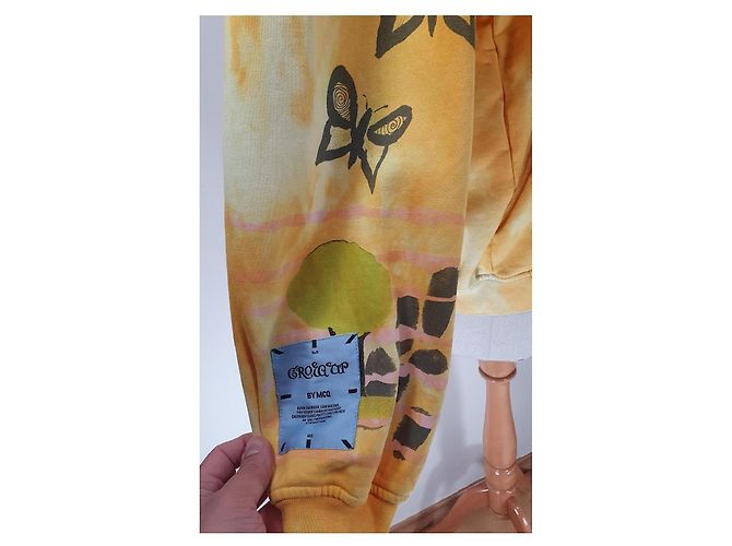McQ Alexander McQueen Grow Up Tie-Dye Hoodie Pink Grün Grau Gelb - Ansicht 6