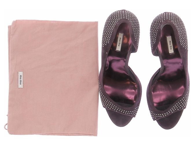 Miu Miu Scarpins de camurça roxos - vista 6