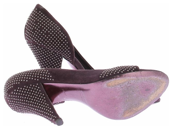 Miu Miu Scarpins de camurça roxos - vista 7