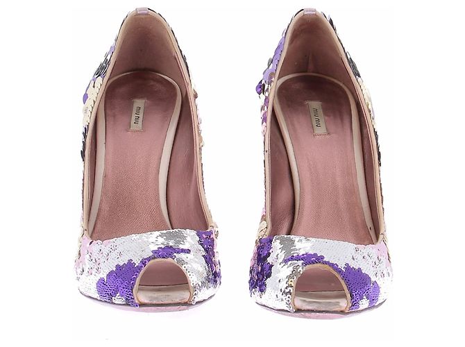 Décolleté con paillettes Miu Miu viola taglia 38 Porpora - vista 2