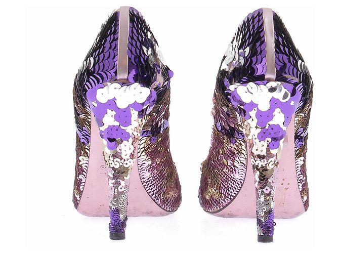 Décolleté con paillettes Miu Miu viola taglia 38 Porpora - vista 3