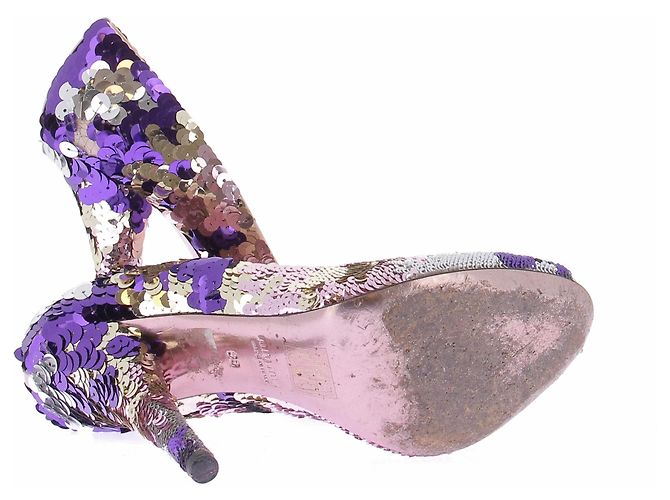 Décolleté con paillettes Miu Miu viola taglia 38 Porpora - vista 7