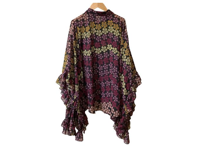 Autre Marque Camicetta trasparente con stampa floreale Dsquared2 Porpora - vista 2