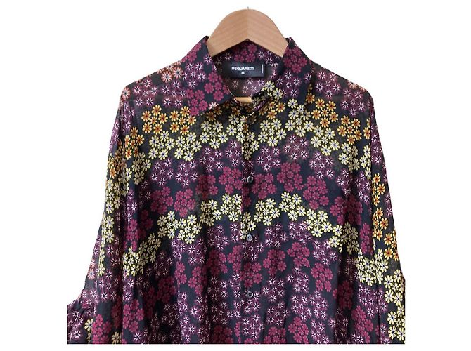 Autre Marque Camicetta trasparente con stampa floreale Dsquared2 Porpora - vista 3