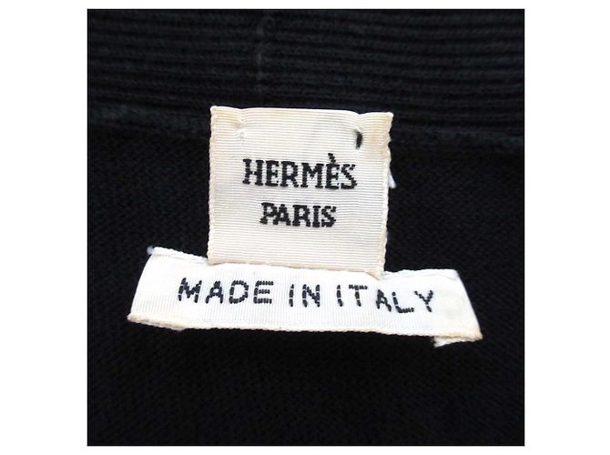 Chaleco de punto largo Hermès Ap Belt 34 Castaño Gris antracita - vista 9
