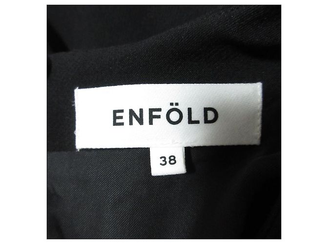Autre Marque Top ENFOLD Double Cloth Peplum Back Volume Negro - vista 7