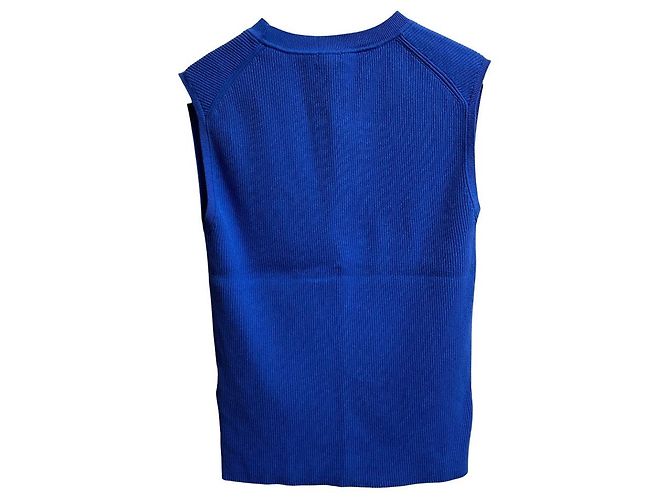 Autre Marque Ärmelloses IENA Rippstrick-Top Blau - Ansicht 5
