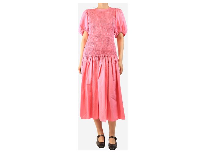 Derek Lam 10 Crosby Rosa gera dites Midikleid - Größe UK 8 Pink - Ansicht 3