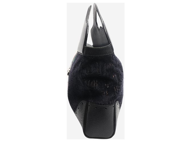Gucci Borsa tote Horsebit in velluto blu navy - vista 2