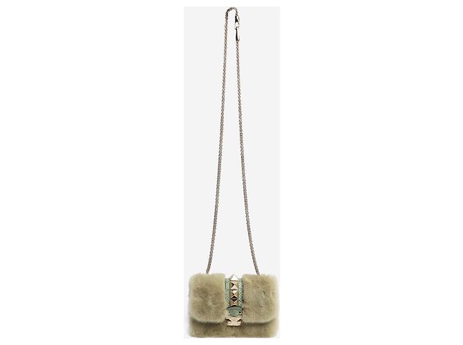 Rockstud Valentino Borsa a tracolla in ecopelliccia verde - vista 2