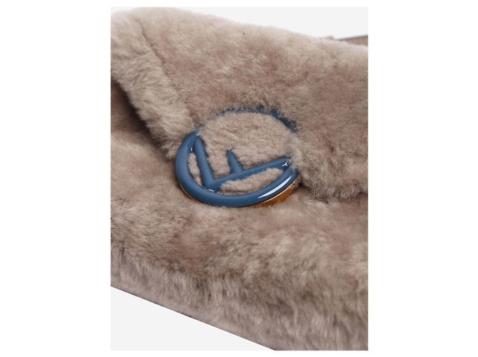 Fendi Borsa a tracolla in shearling taupe Marrone - vista 5