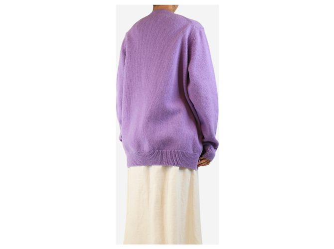 Marc Jacobs Langer Wollstrickjacke in Lila - Größe M - Ansicht 2
