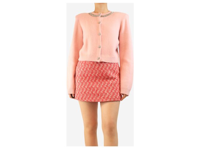 Self portrait Rosa verzierter Cardigan - Größe L Pink - Ansicht 3