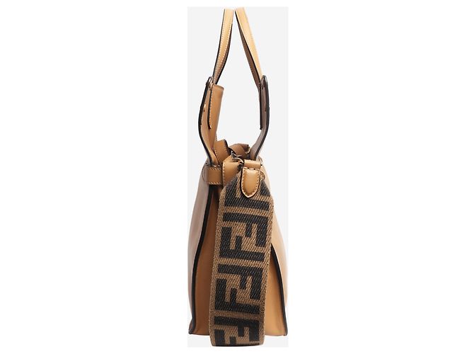 Fendi Tan Flip Leder Tote Bag Braun - Ansicht 4