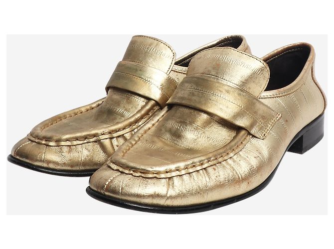 The row Loafer aus goldfarbenem Metallic-Leder - Größe EU 38 Golden - Ansicht 2