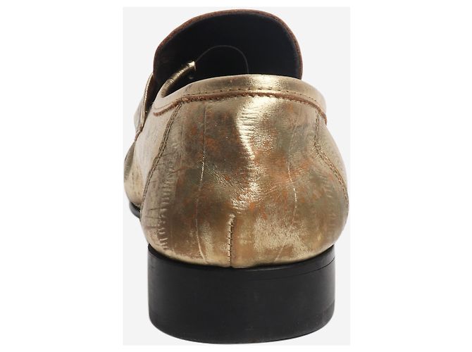 The row Loafer aus goldfarbenem Metallic-Leder - Größe EU 38 Golden - Ansicht 3