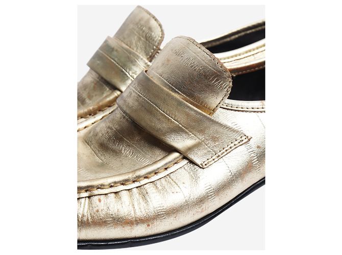 The row Loafer aus goldfarbenem Metallic-Leder - Größe EU 38 Golden - Ansicht 4