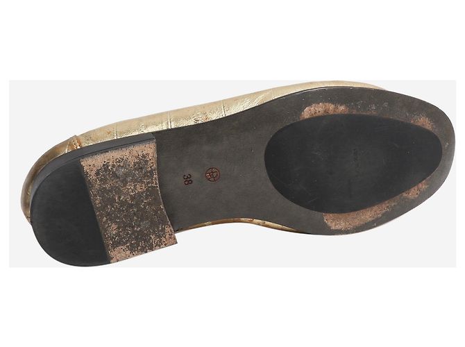 The row Loafer aus goldfarbenem Metallic-Leder - Größe EU 38 Golden - Ansicht 6